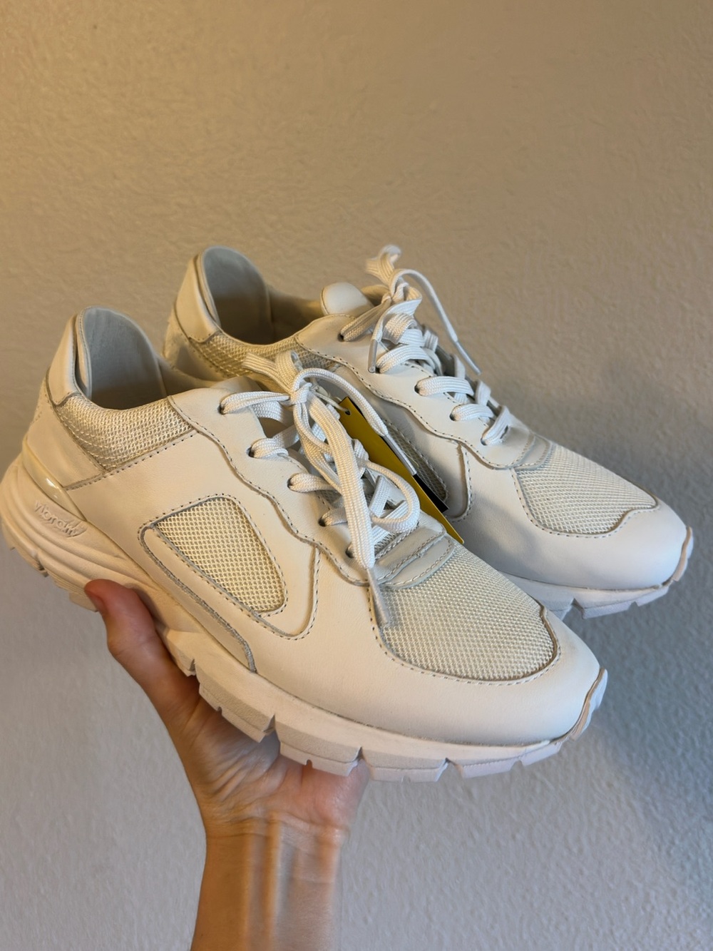 Clae White Mesh & Leather Trail Sneakers